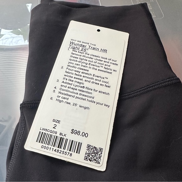 Lululemon Wunder Train HR Tight 25” Size 2 - Picture 5 of 5